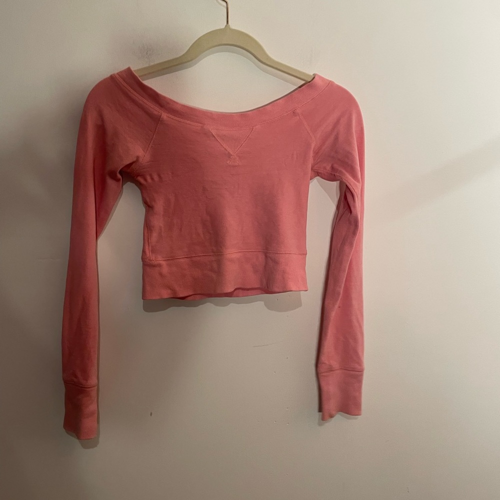 Abercrombie vintage‎ Y2K pink Long Sleeve crop Top Xs